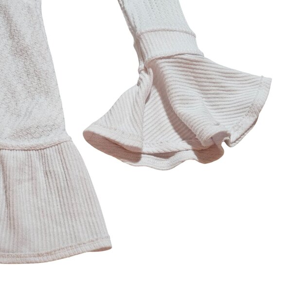 Free People XS Olivia Flare-Sleeve Waffle-Knit Tunic Top Boho - Picture 5 of 16